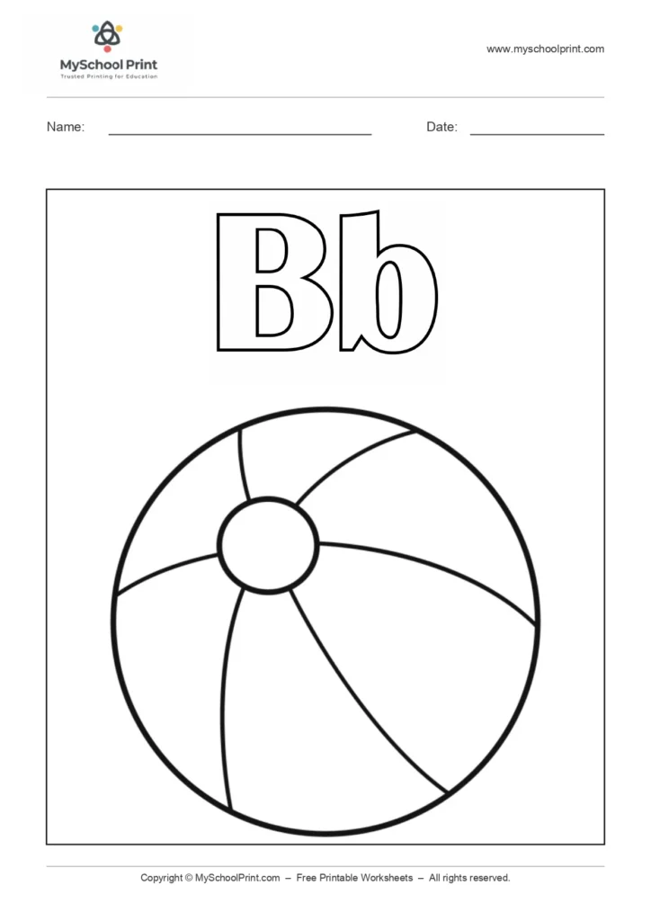 Alphabet letter b coloring worksheet