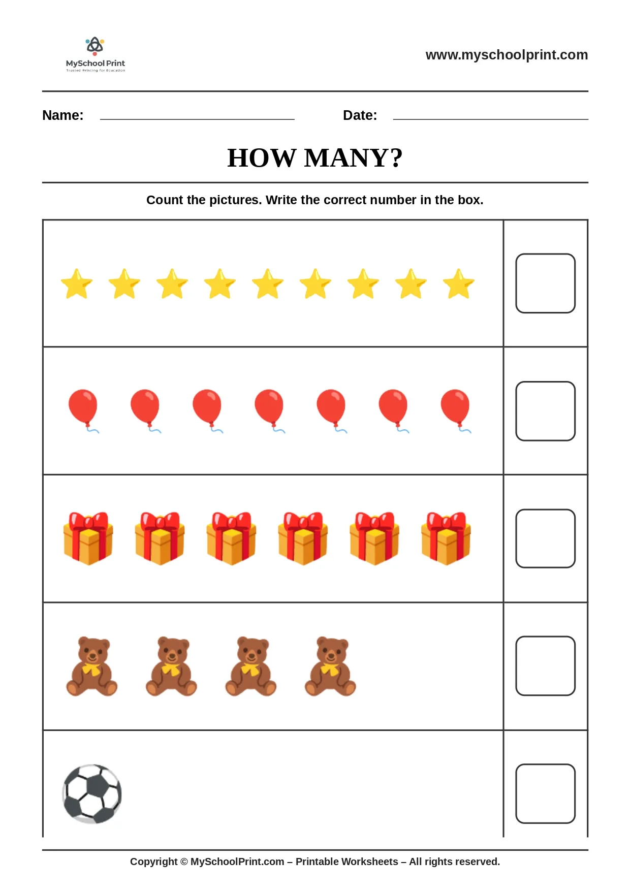 Count and write worksheet 4