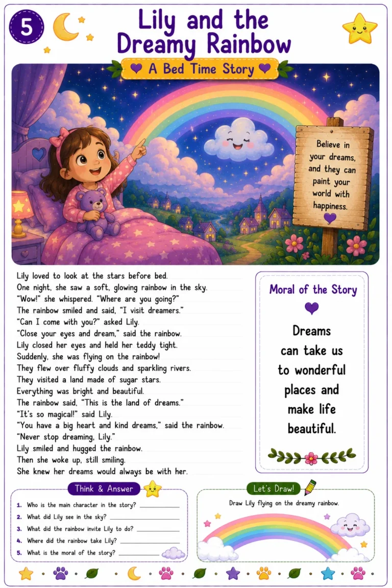 Kids Bedtime Story Worksheet 5