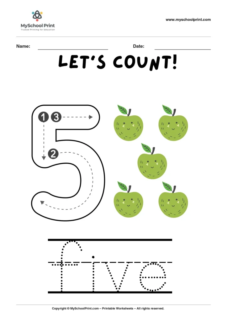 Number 5 coloring worksheet