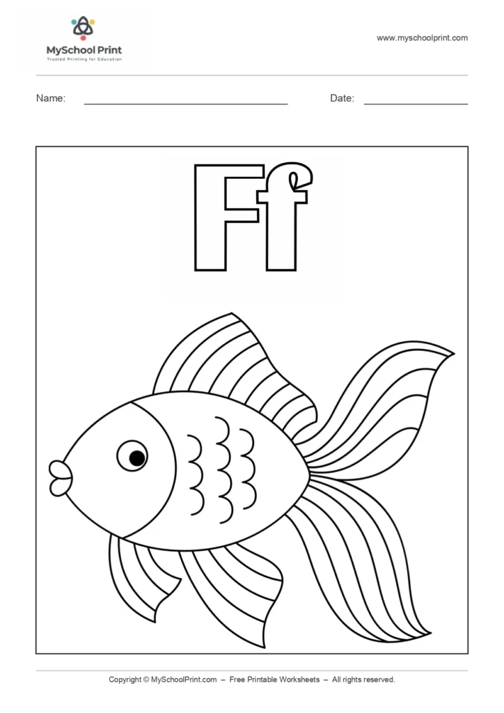 Alphabet letter f coloring worksheet