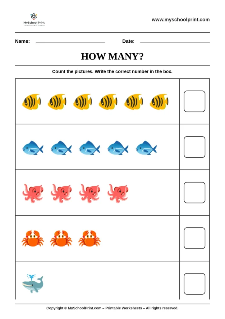 Count and write worksheet 6