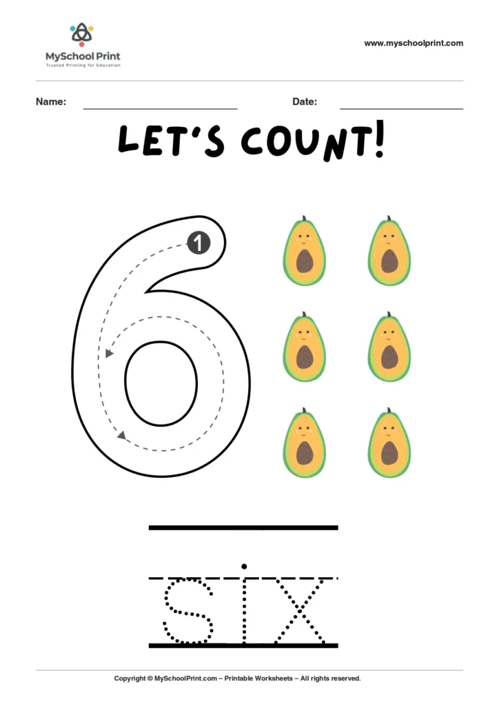 Number 6 coloring worksheet