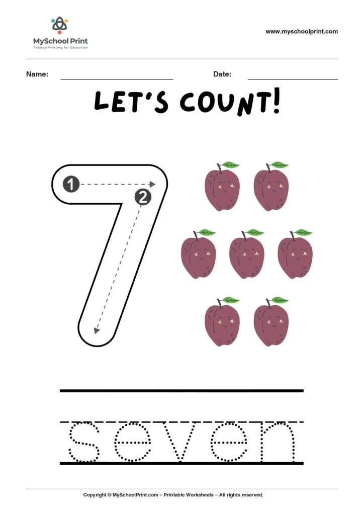 Number 7 coloring worksheet