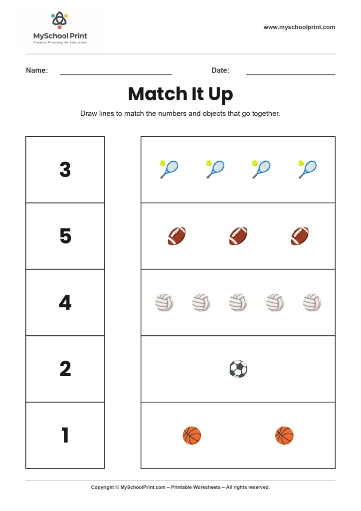 Number 8 matching worksheet