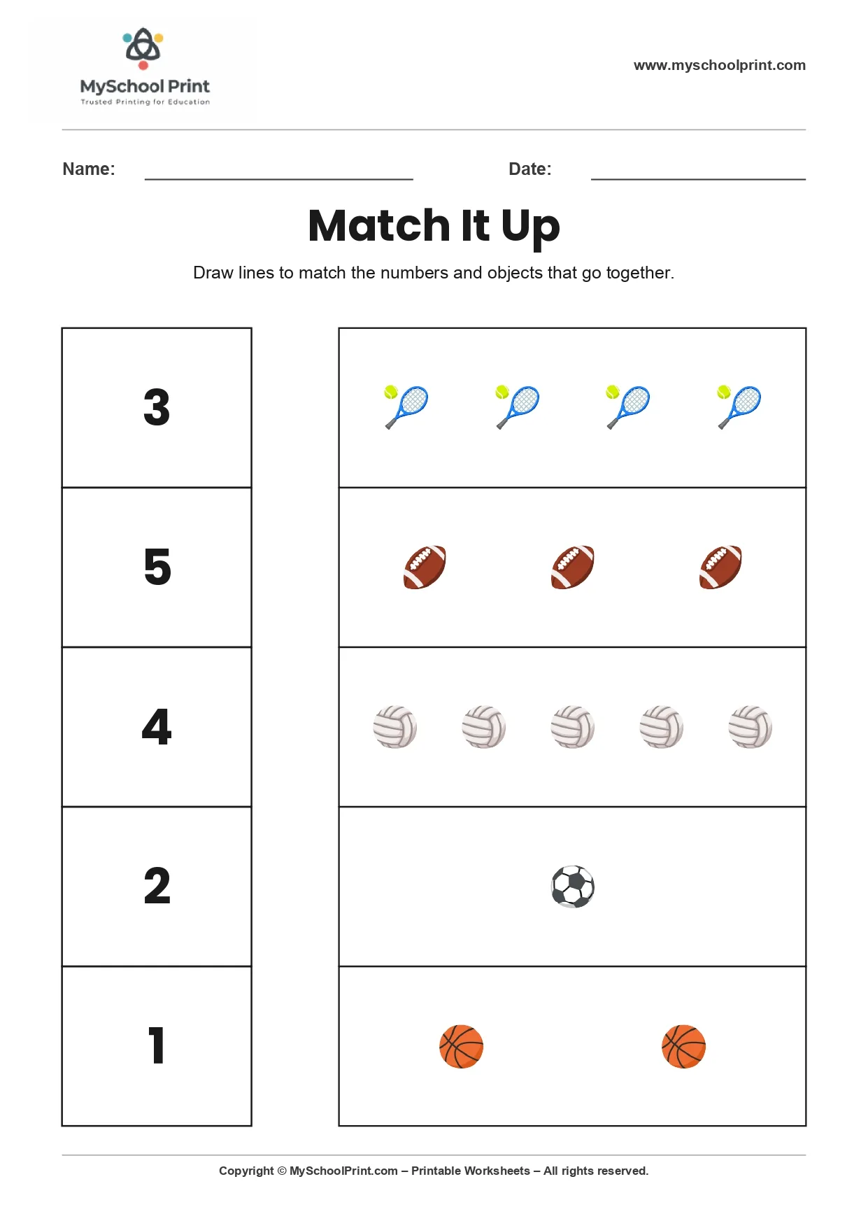 Number 8 matching worksheet