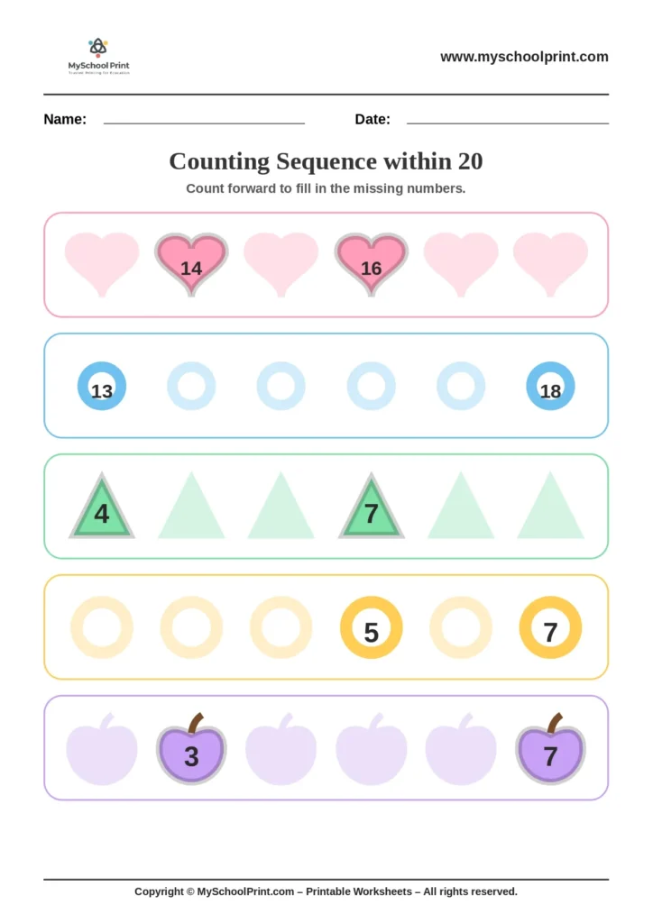Number sequencing worksheet 8