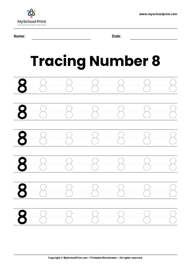 Number 8 tracing worksheet