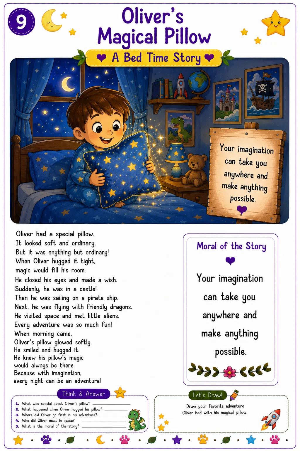 Short bedtime story activity for children