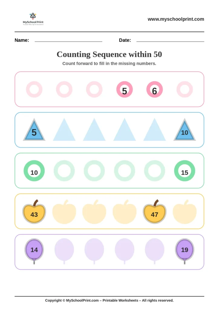 Number sequencing worksheet 11