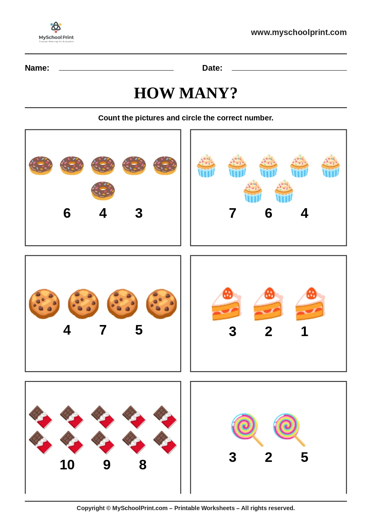 Count and write worksheet 12