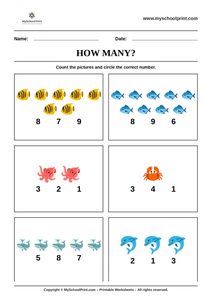 Count and write worksheet 13