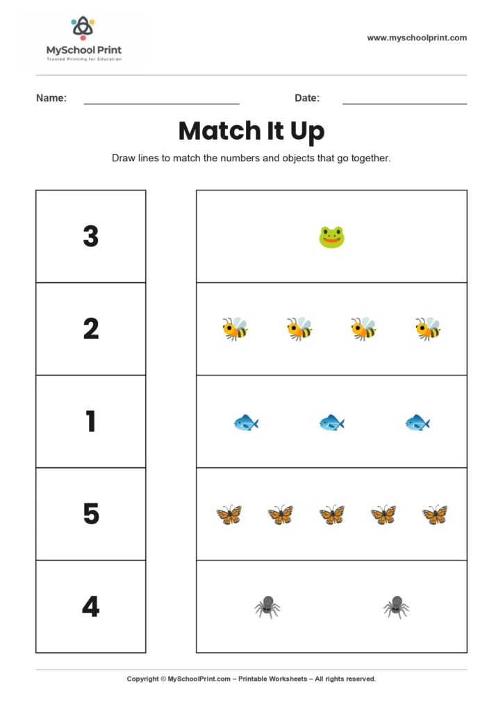 Number 13 matching worksheet