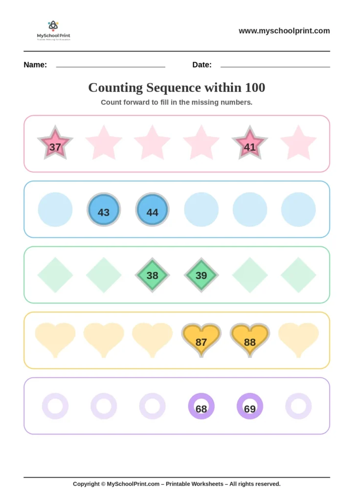 Number sequencing worksheet 13