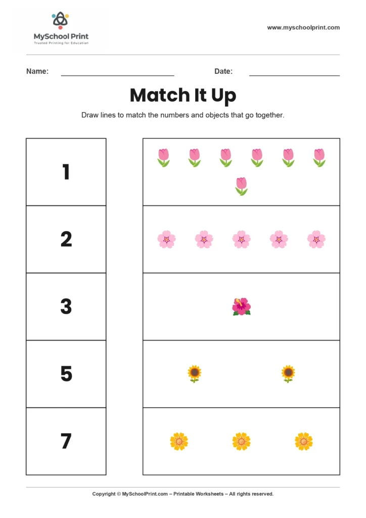 Number 14 matching worksheet