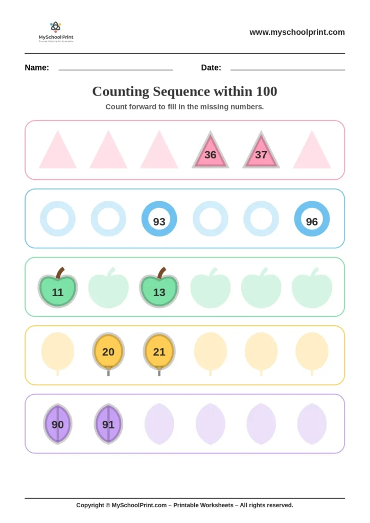 Number sequencing worksheet 14
