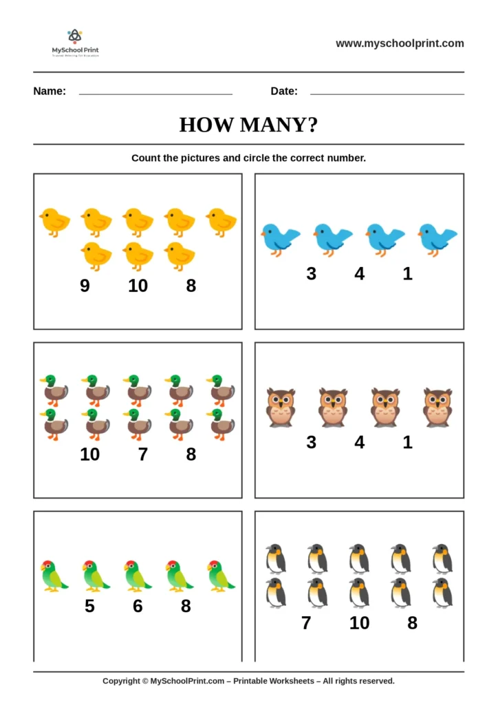 Count and write worksheet 15