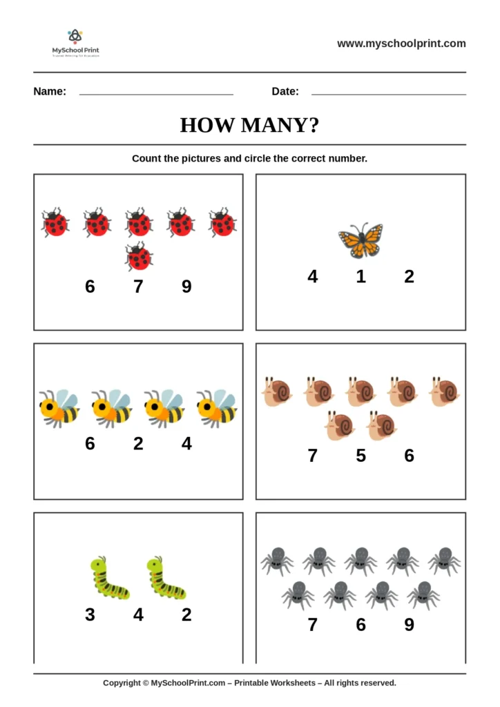 Count and write worksheet 16