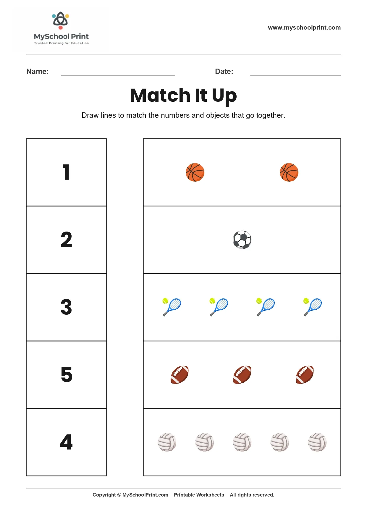 Number 16 matching worksheet