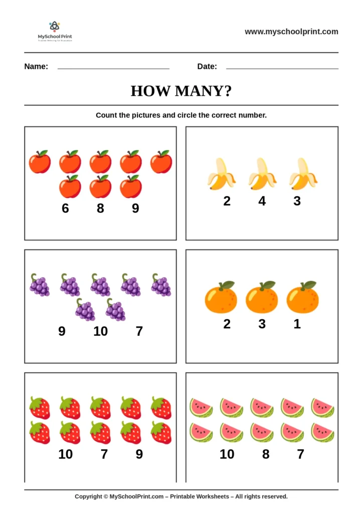 Count and write worksheet 17