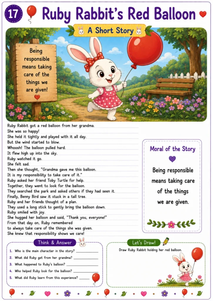 Animal story worksheet for kids 17