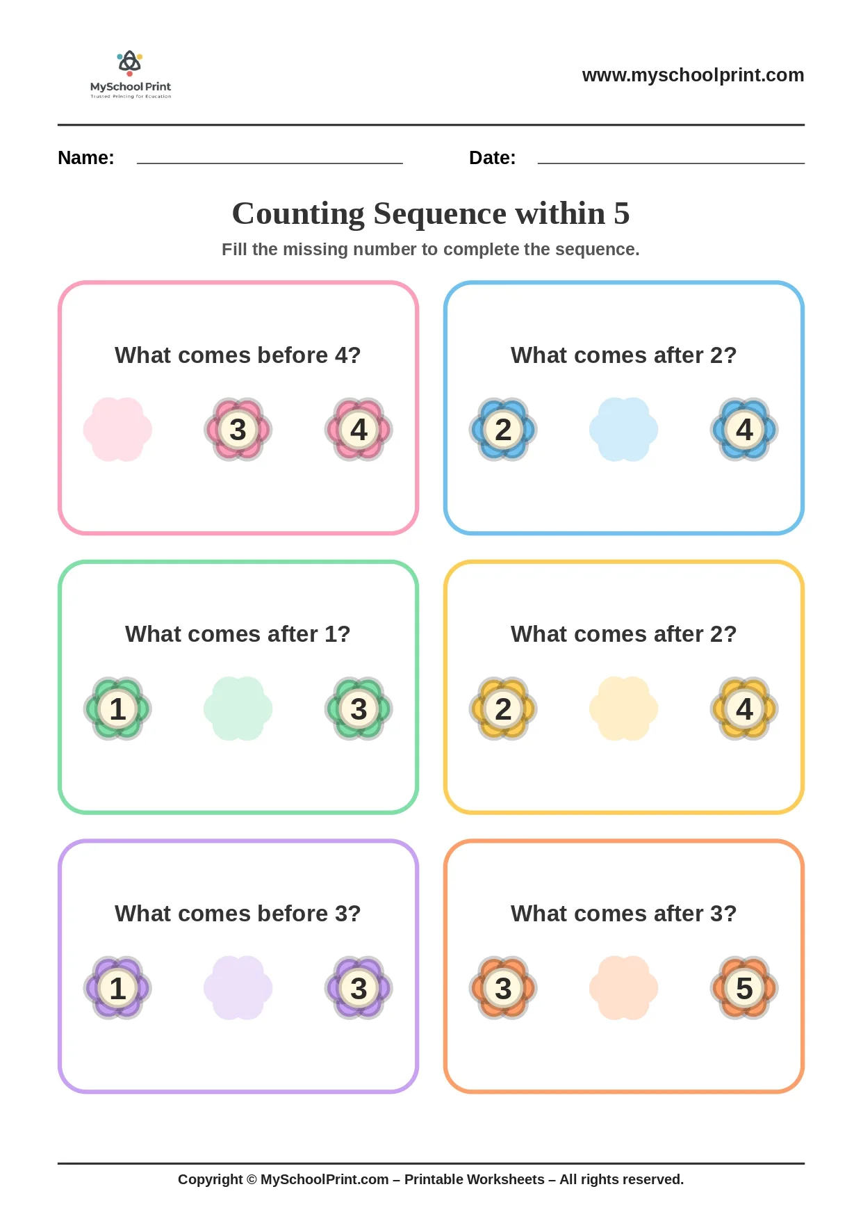 Number sequencing worksheet 17