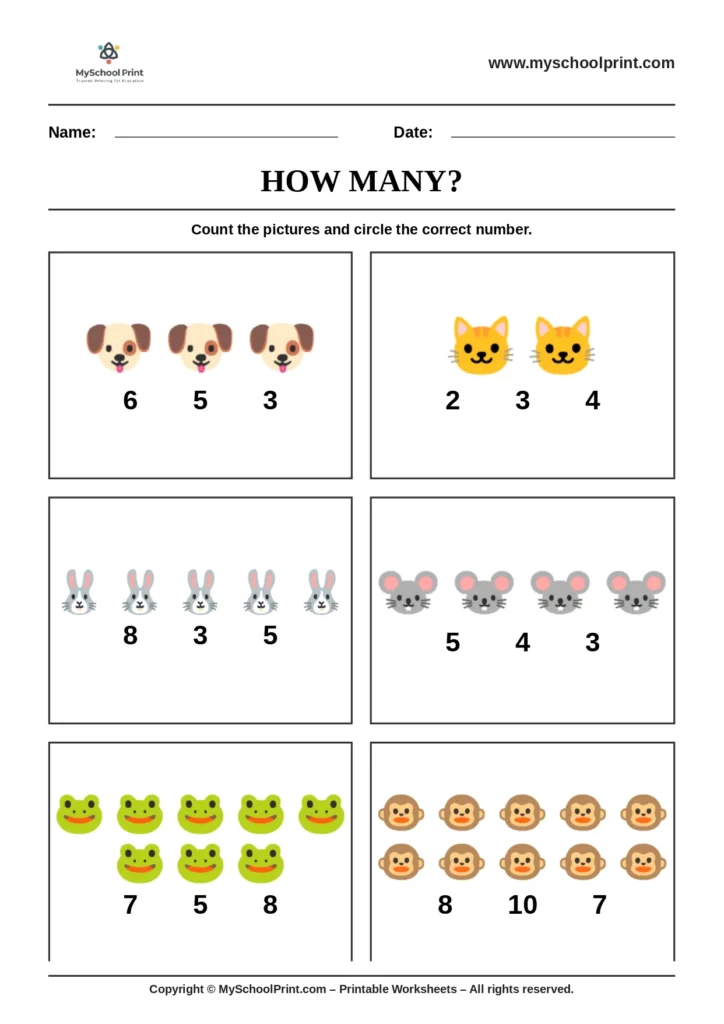 Count and write worksheet 18