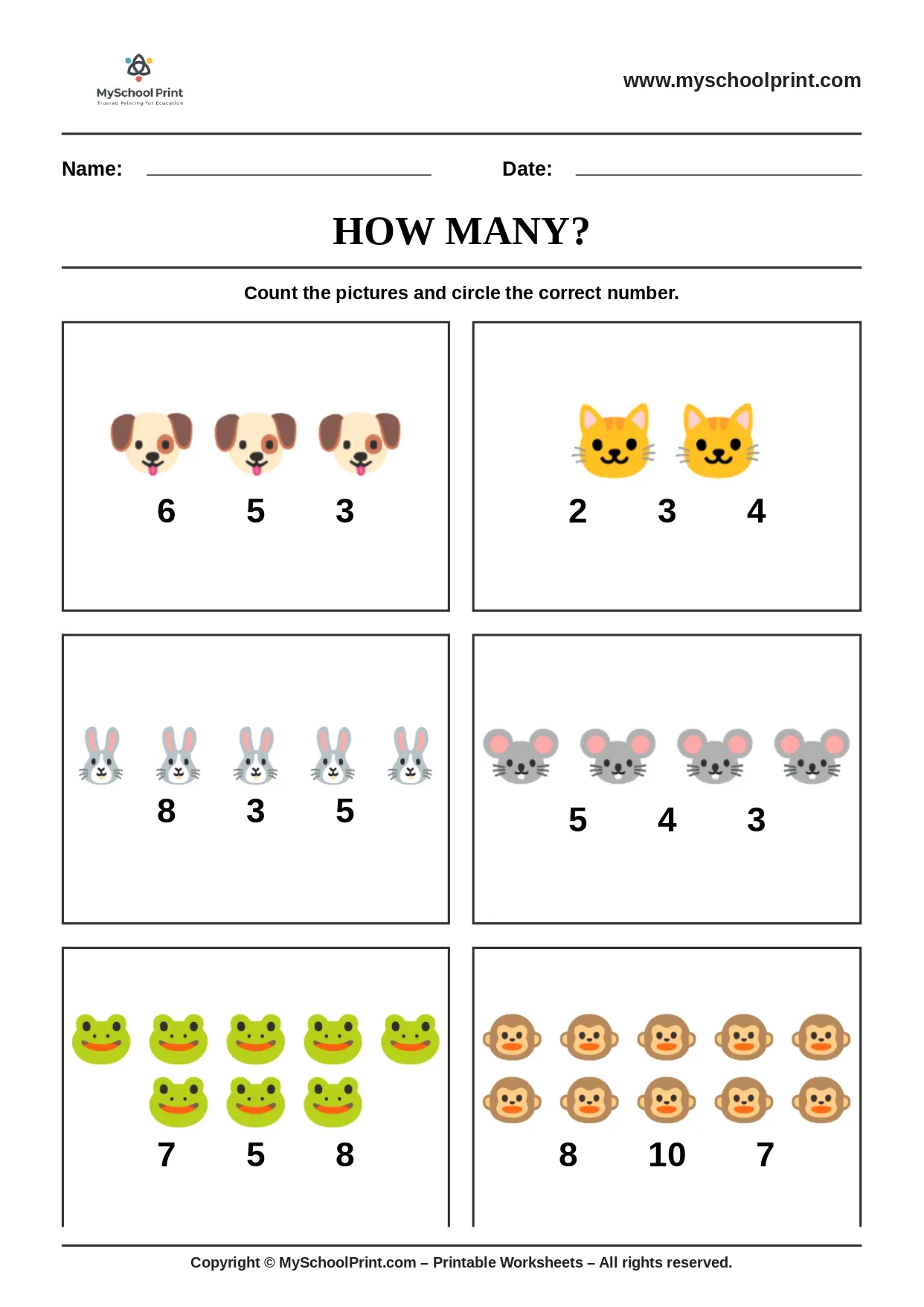 Count and write worksheet 18