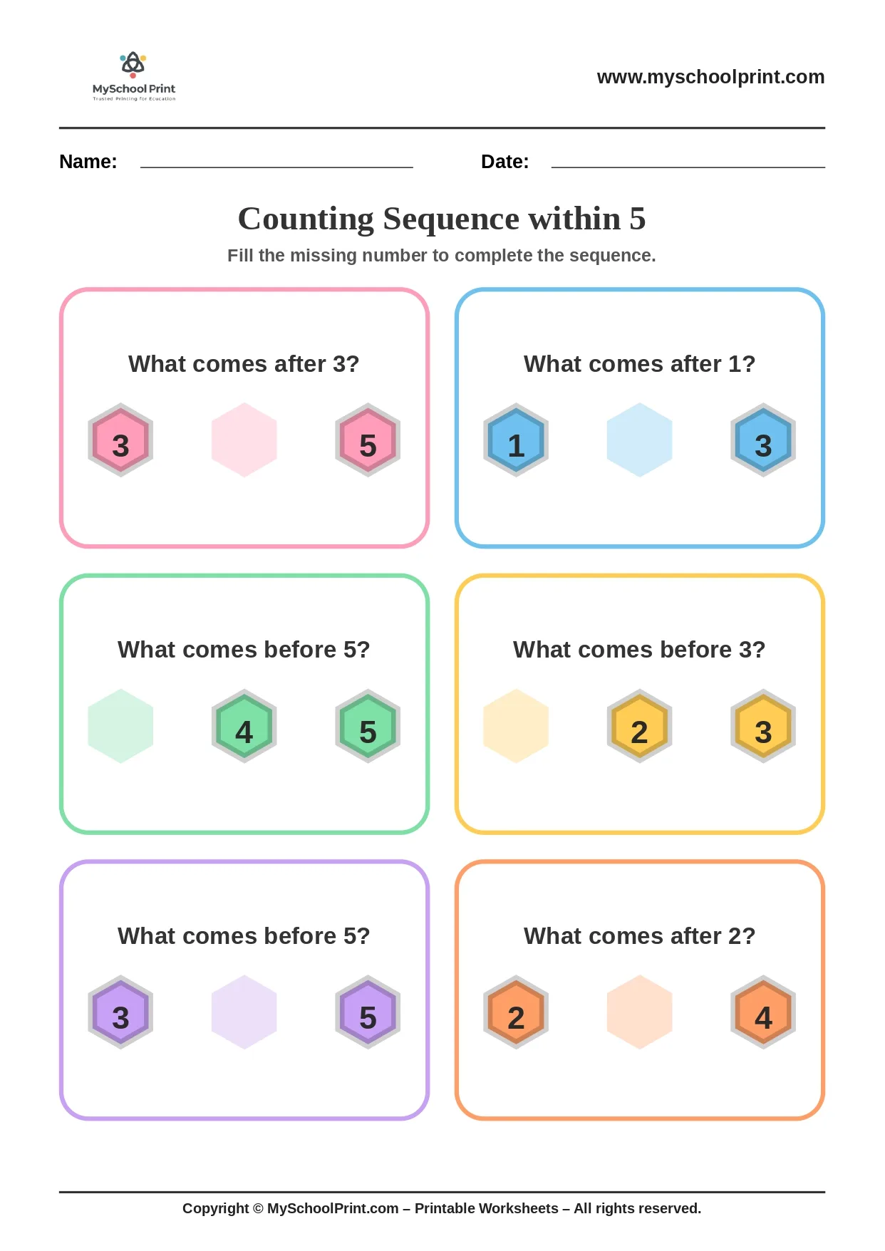 Number sequencing worksheet 18