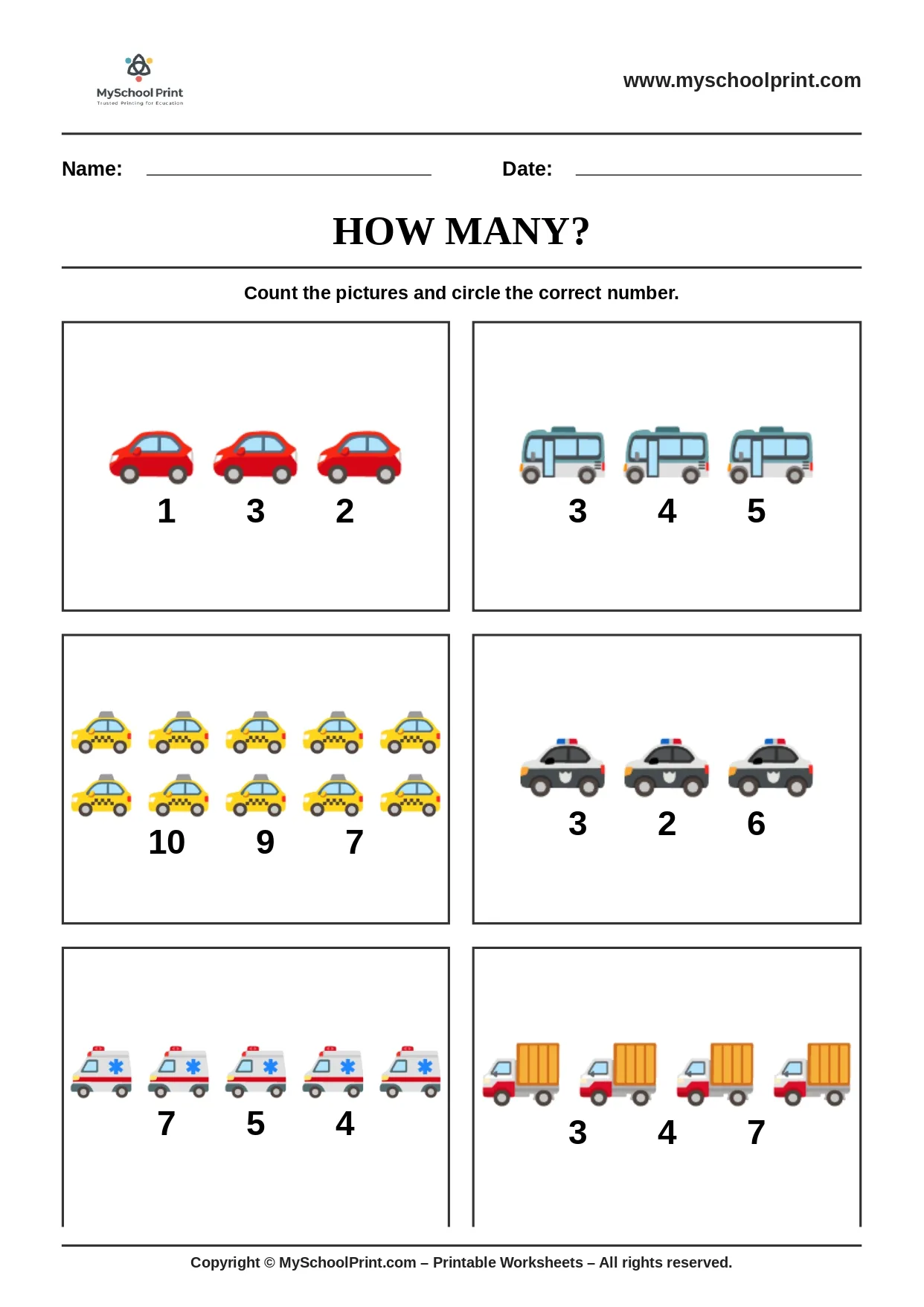 Count and write worksheet 19