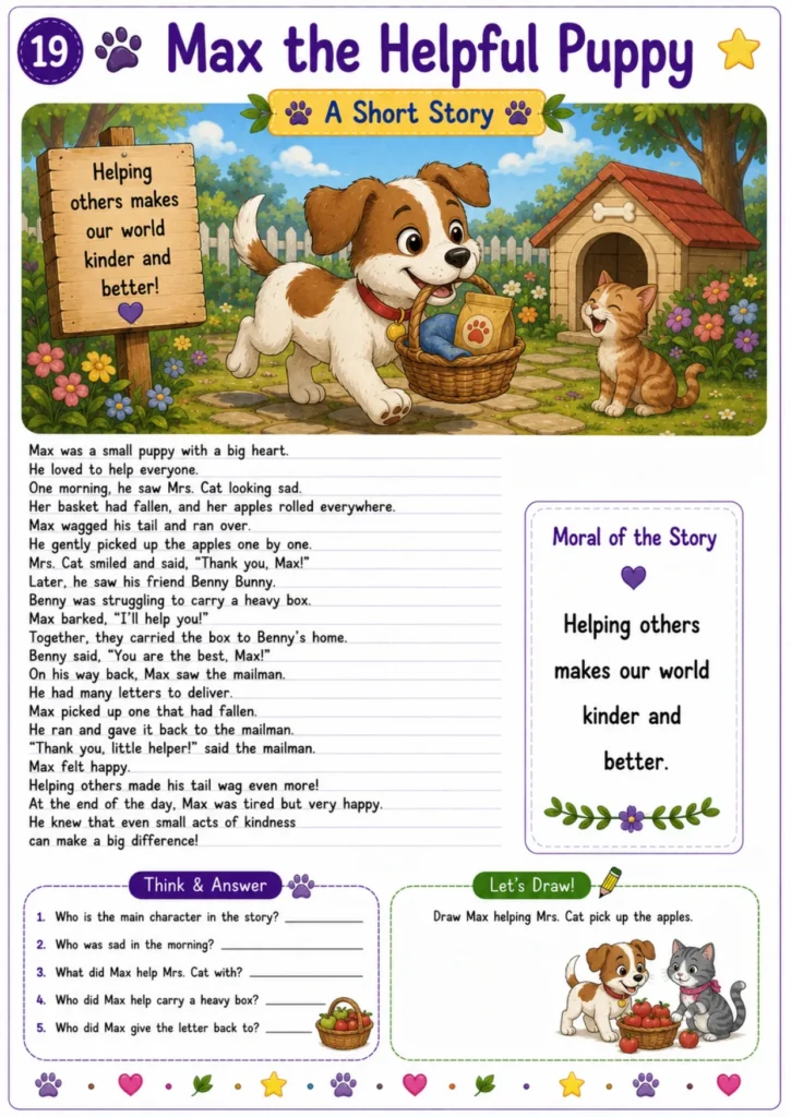 Animal story worksheet for kids 19