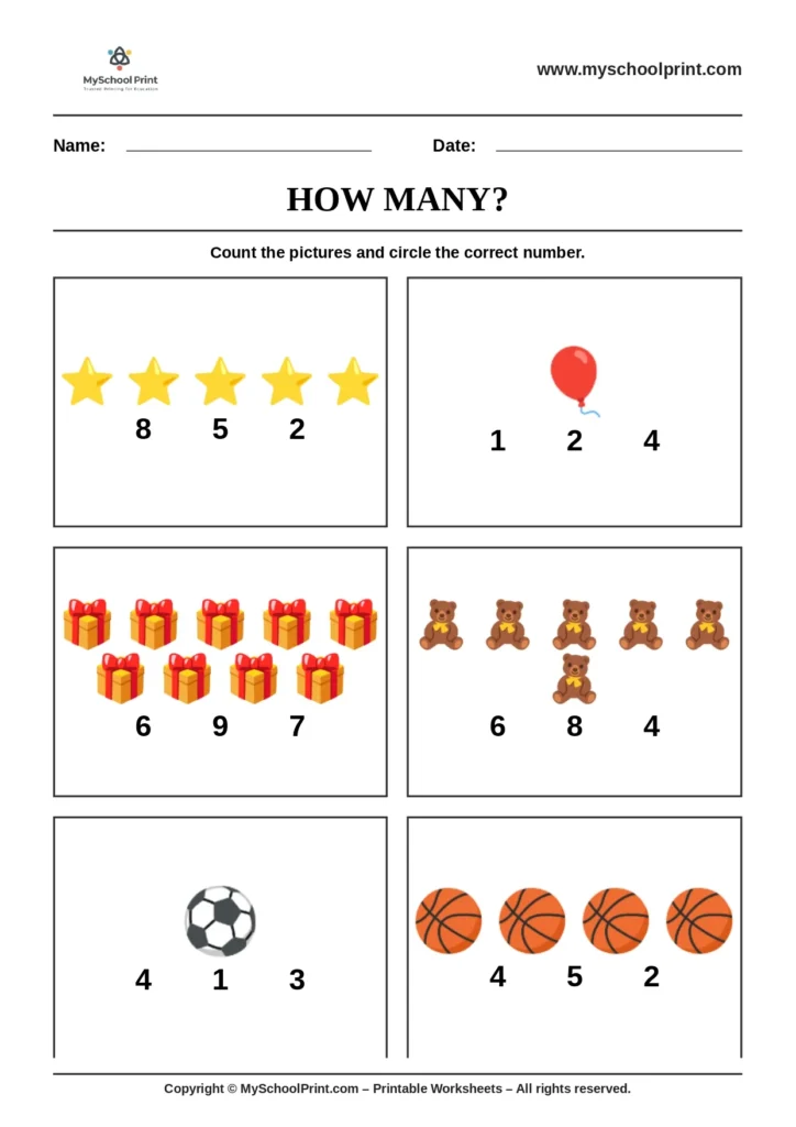 Count and write worksheet 20