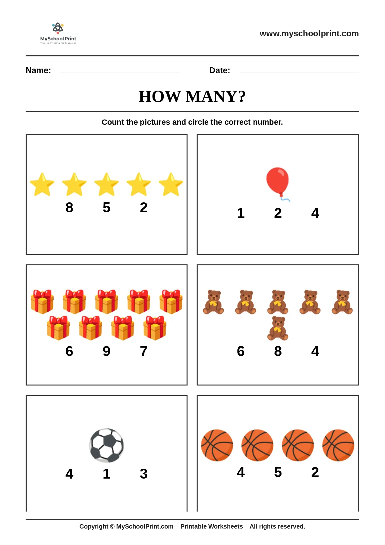 Count and write worksheet 20