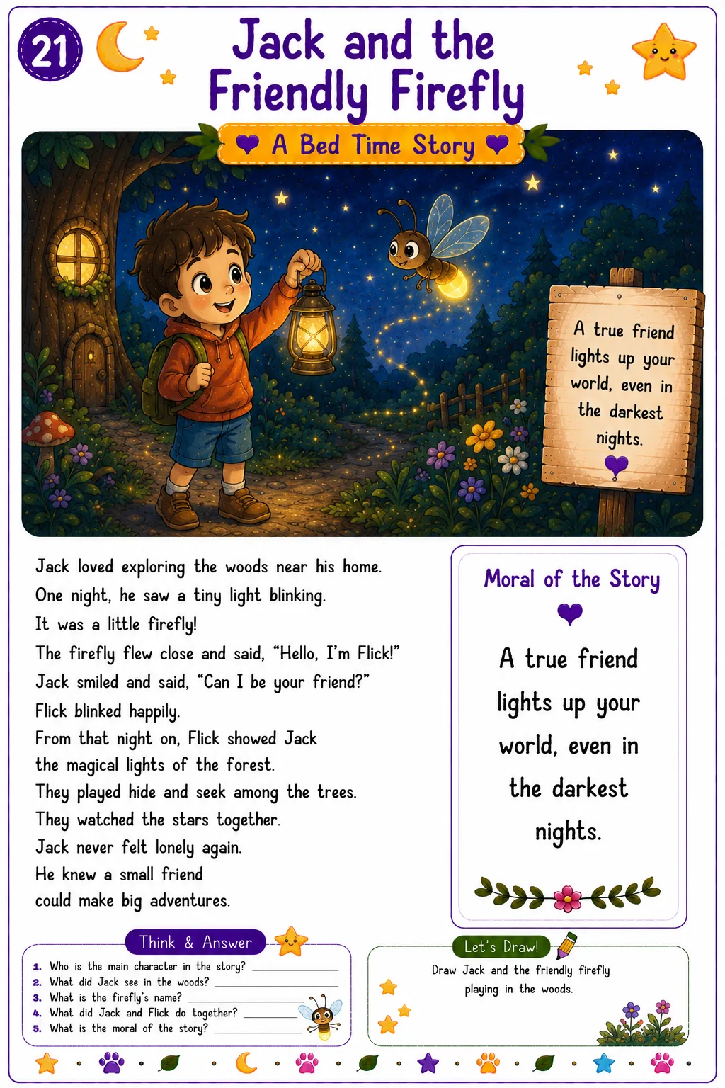 Children's bedtime story reading practice