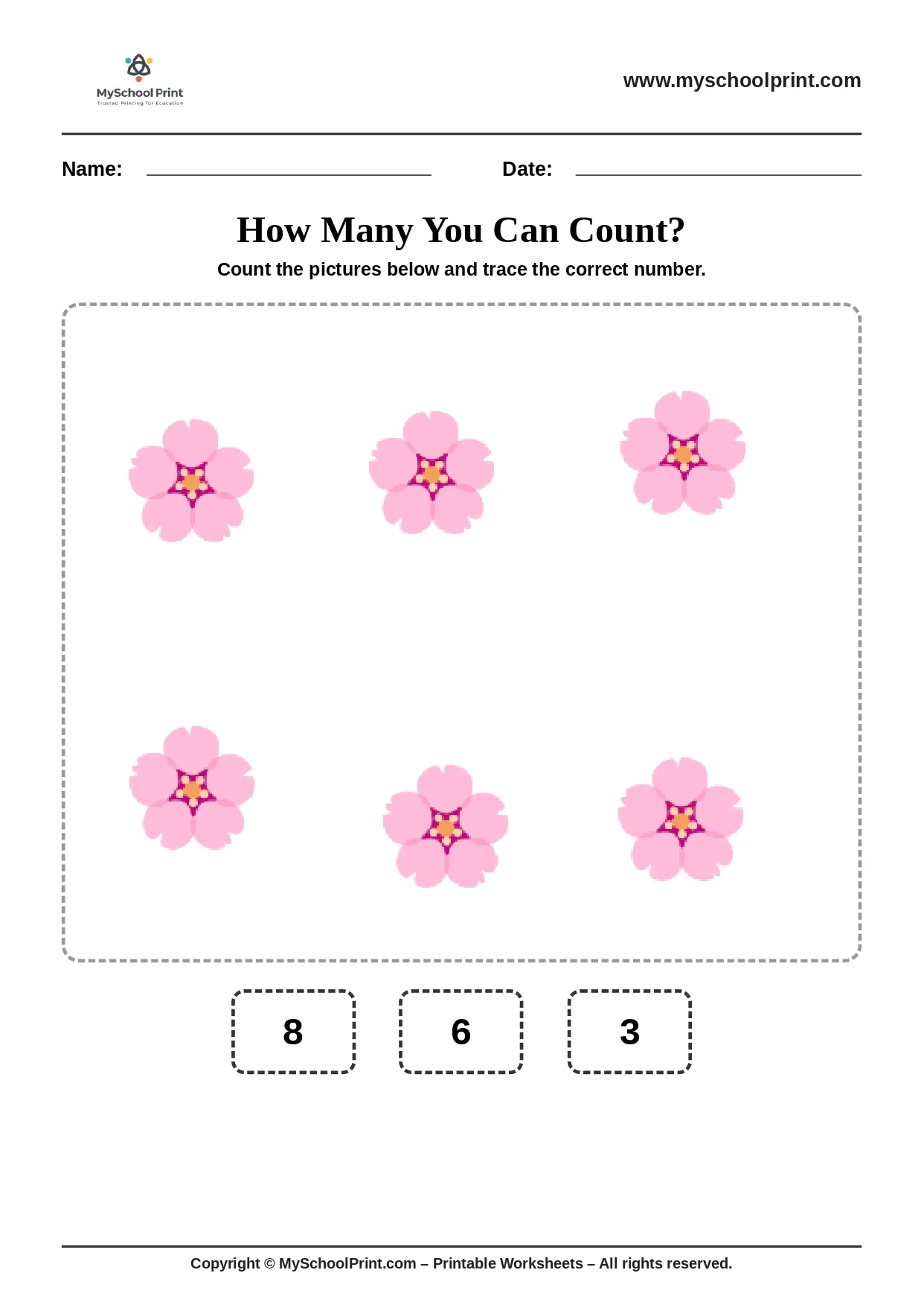 Count and write worksheet 22
