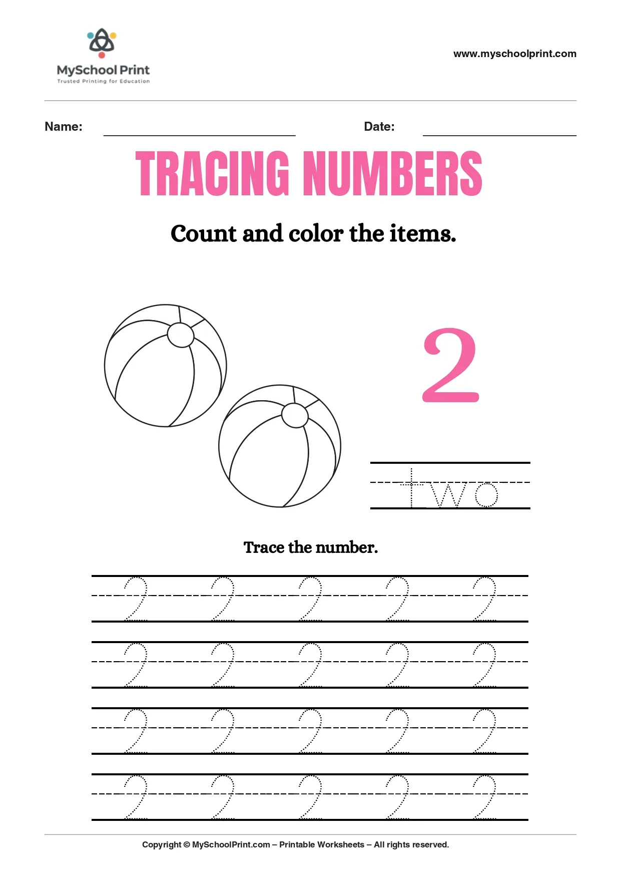 Number 22 coloring worksheet