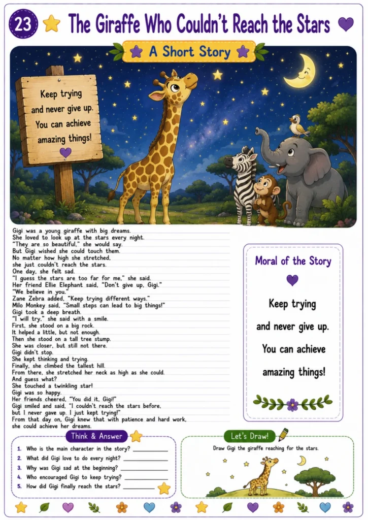 Animal story worksheet for kids 23