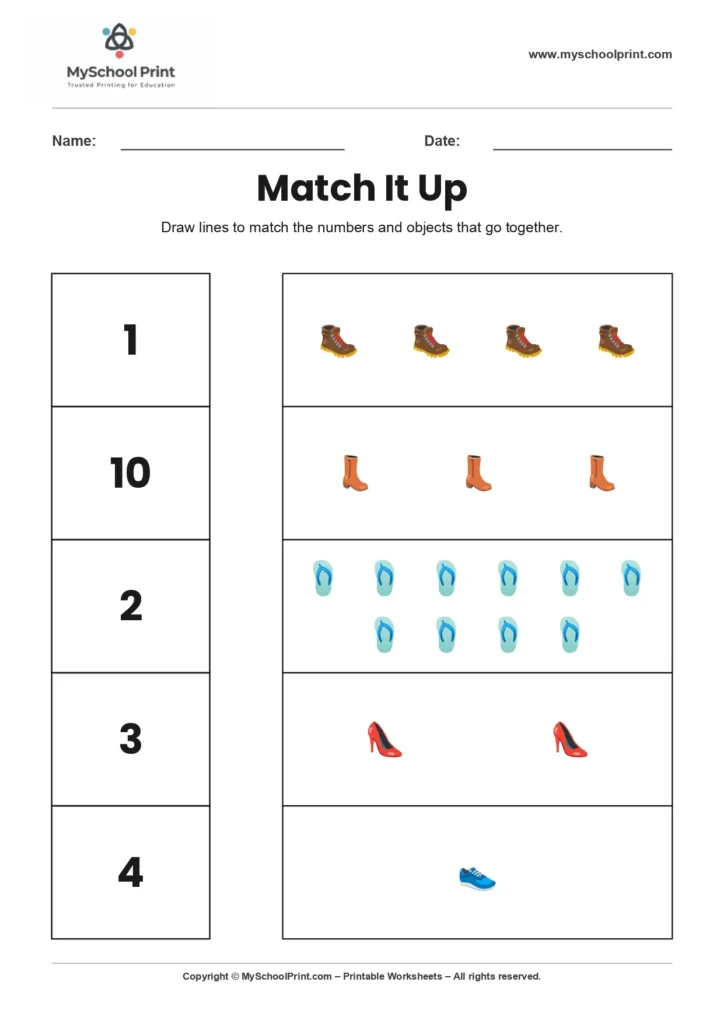 Number 23 matching worksheet