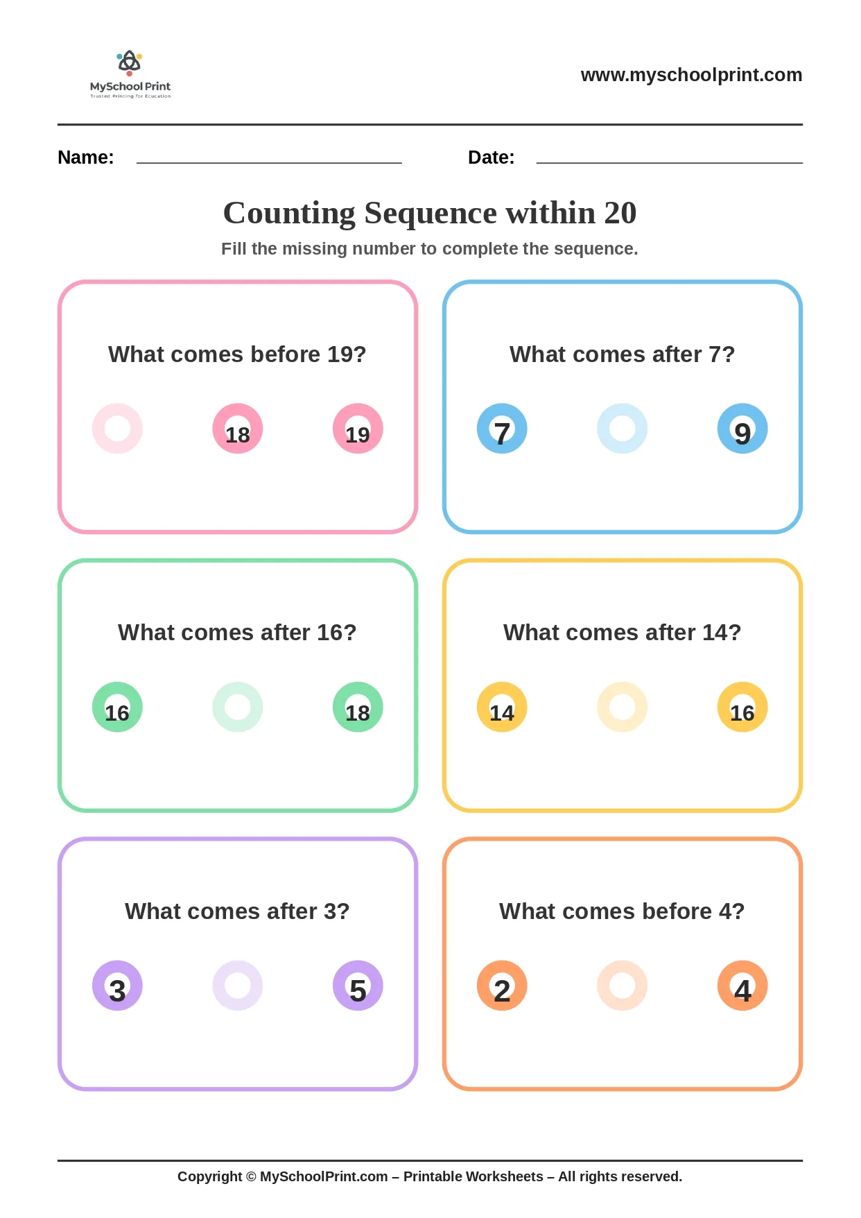 Number sequencing worksheet 24