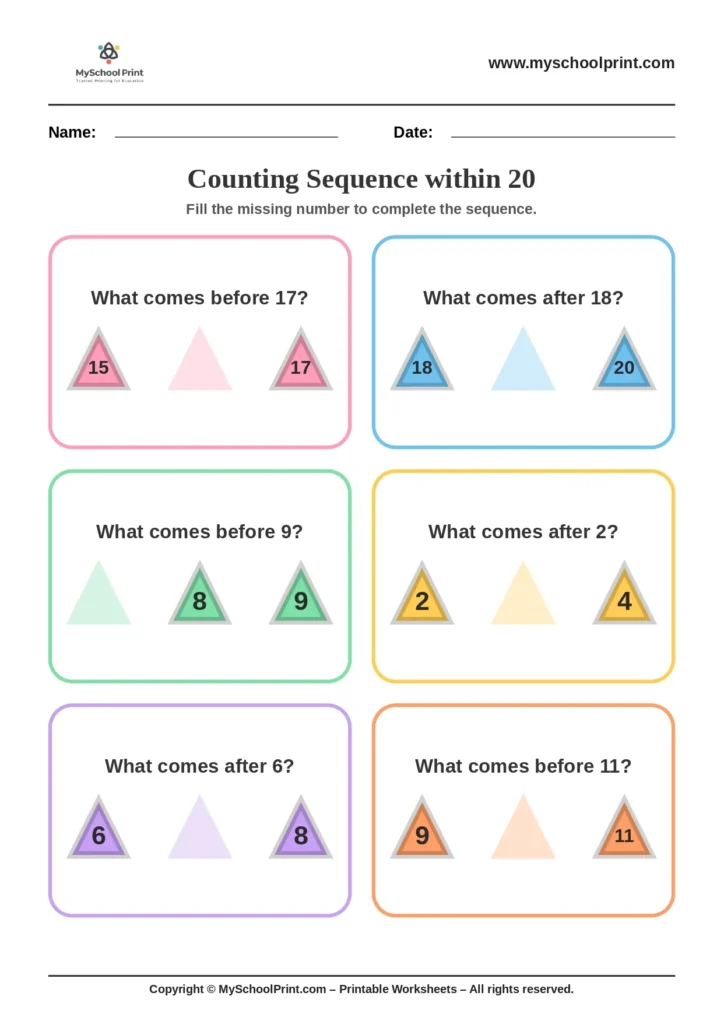 Number sequencing worksheet 25