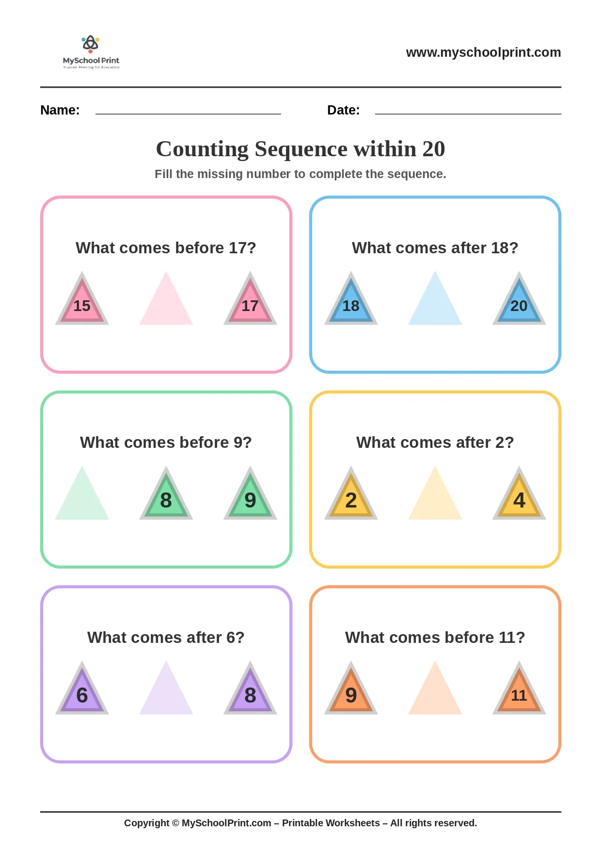 Number sequencing worksheet 25