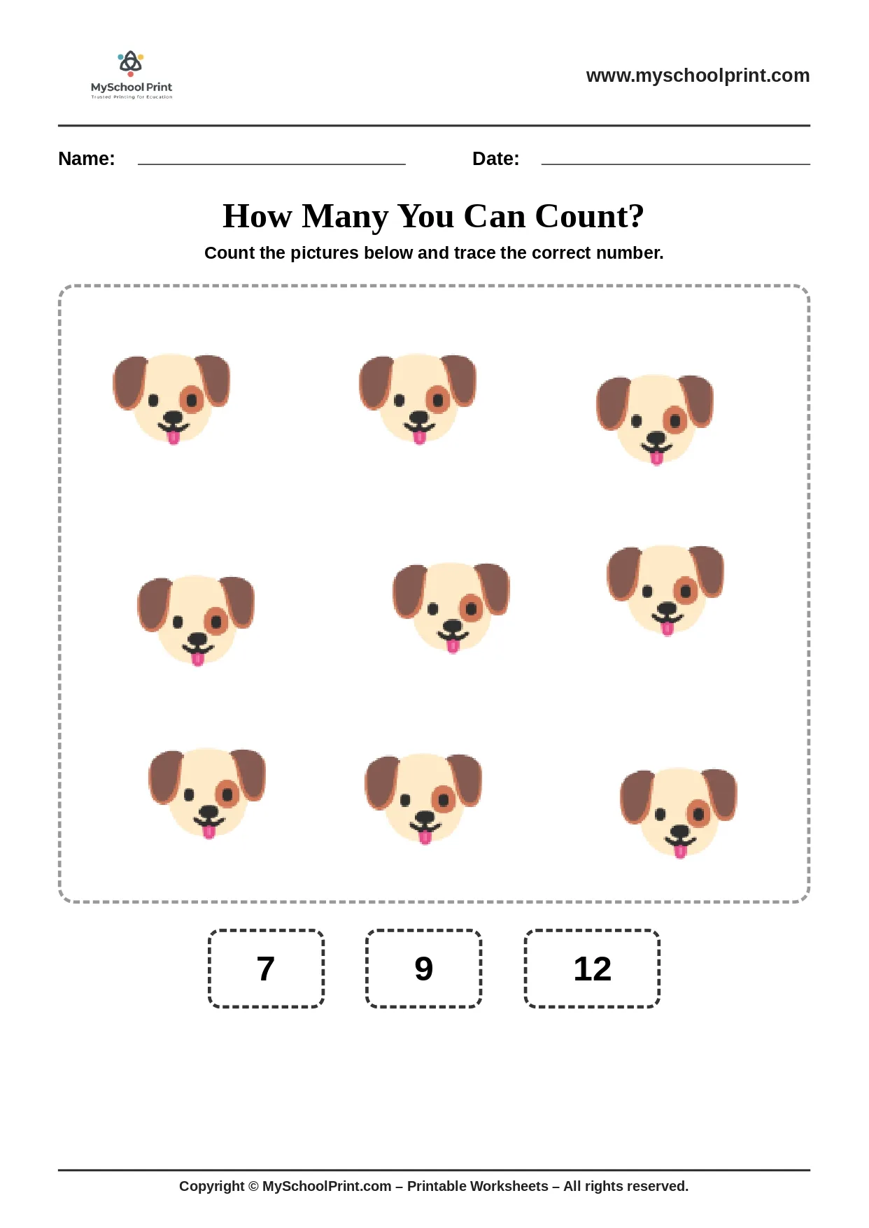 Count and write worksheet 26