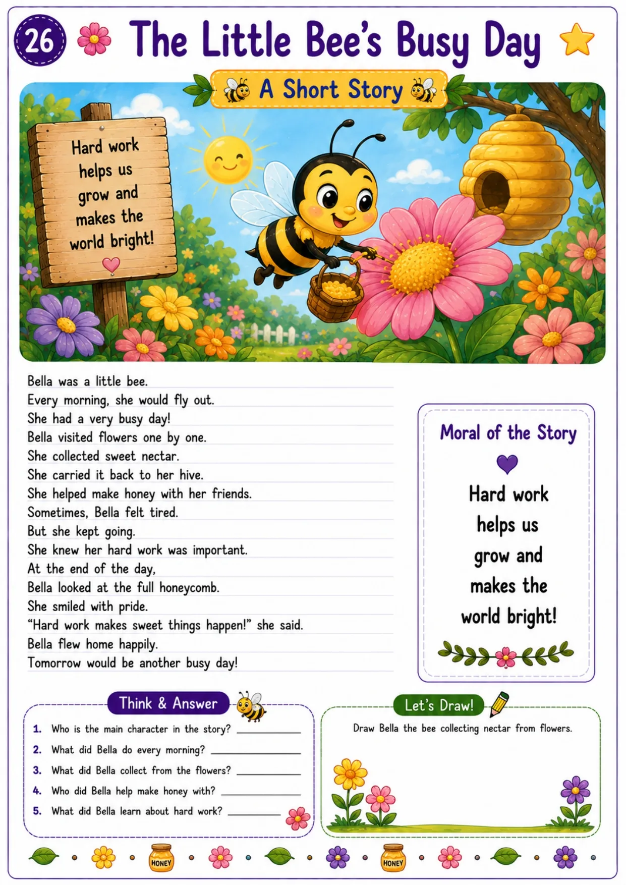 Animal story worksheet for kids 26