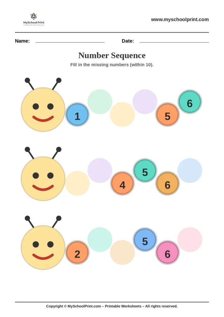 Number sequencing worksheet 26