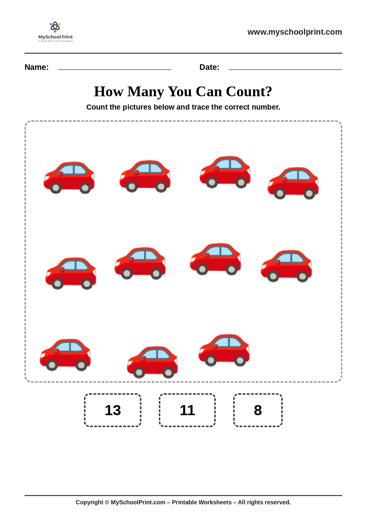 Count and write worksheet 27