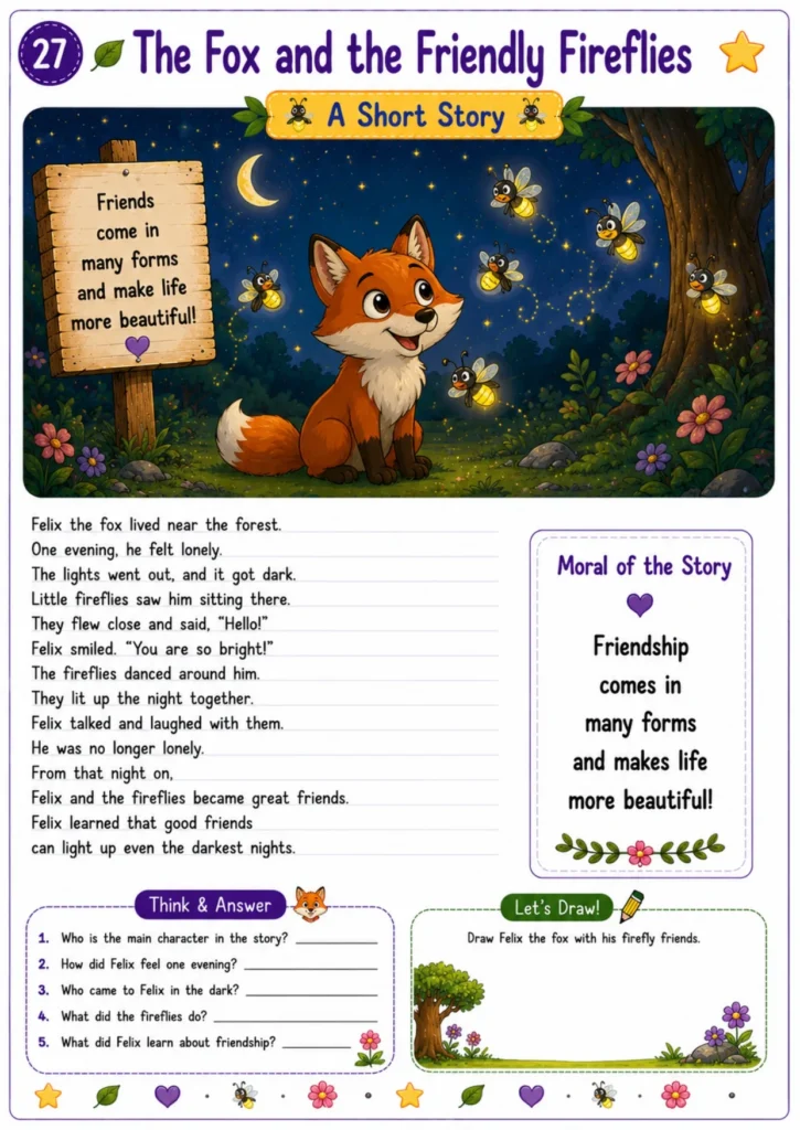 Animal story worksheet for kids 27