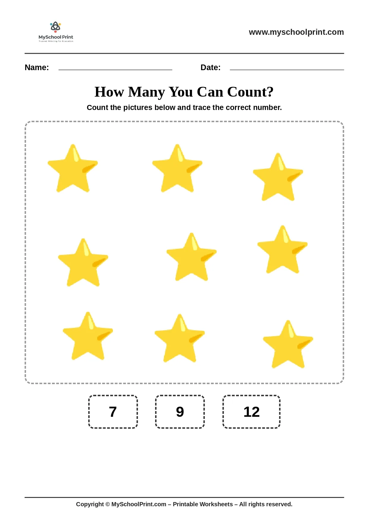 Count and write worksheet 28