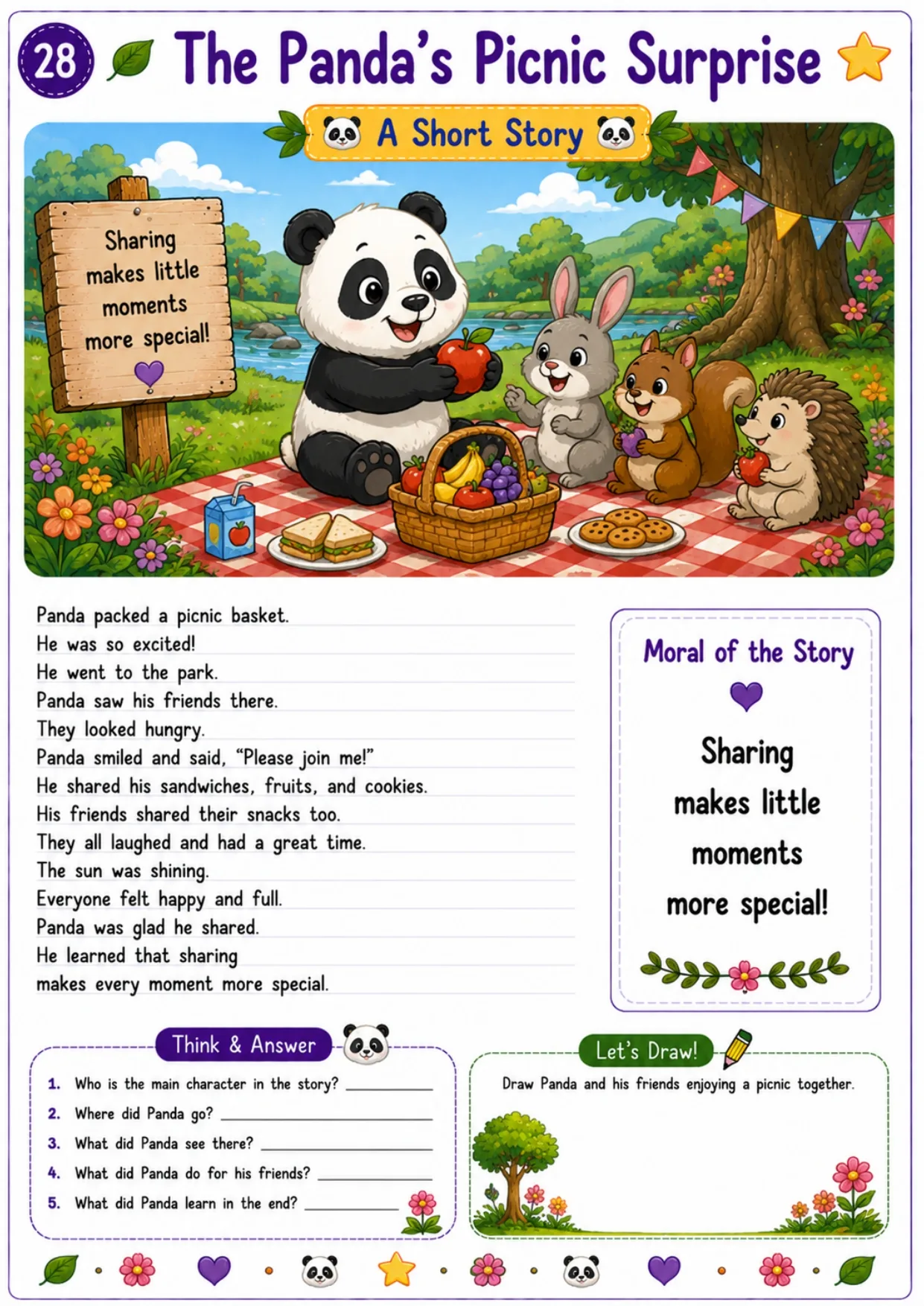 Animal story worksheet for kids 28