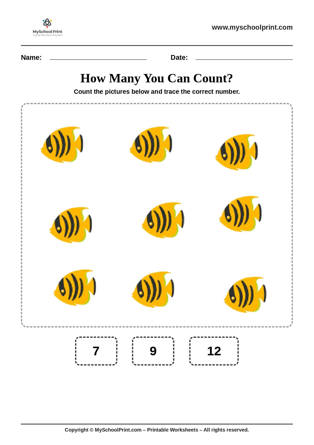 Count and write worksheet 30