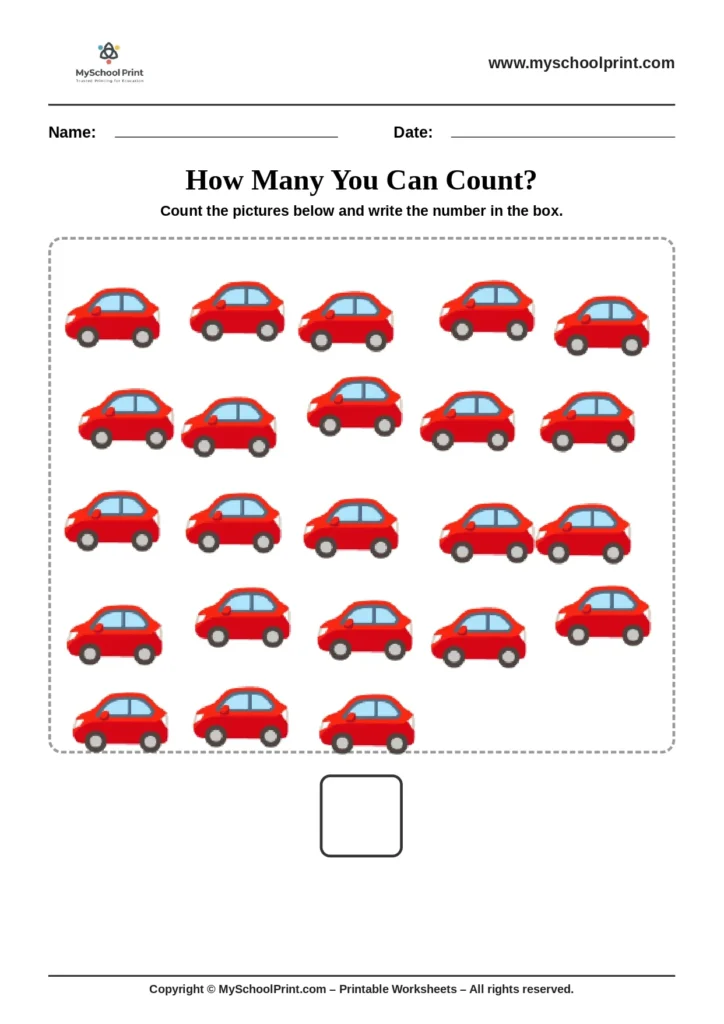Count and write worksheet 32